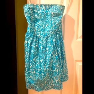 Lilly Pulitzer Chandie Blue Strapless with POCKETS!
